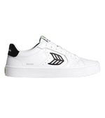 SALVAS White Leather Black Logo Sneaker