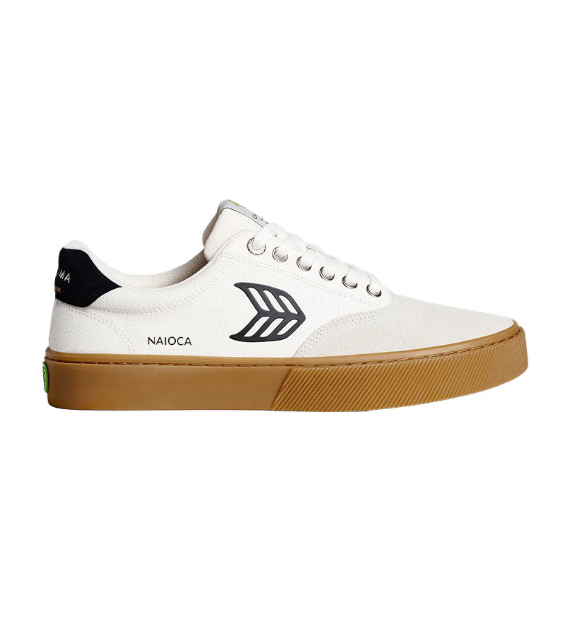 NAIOCA PRO Gum Vintage White Suede Off-White Canvas Black Logo Sneaker