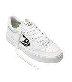 VALLELY White Leather Black Logo Sneaker