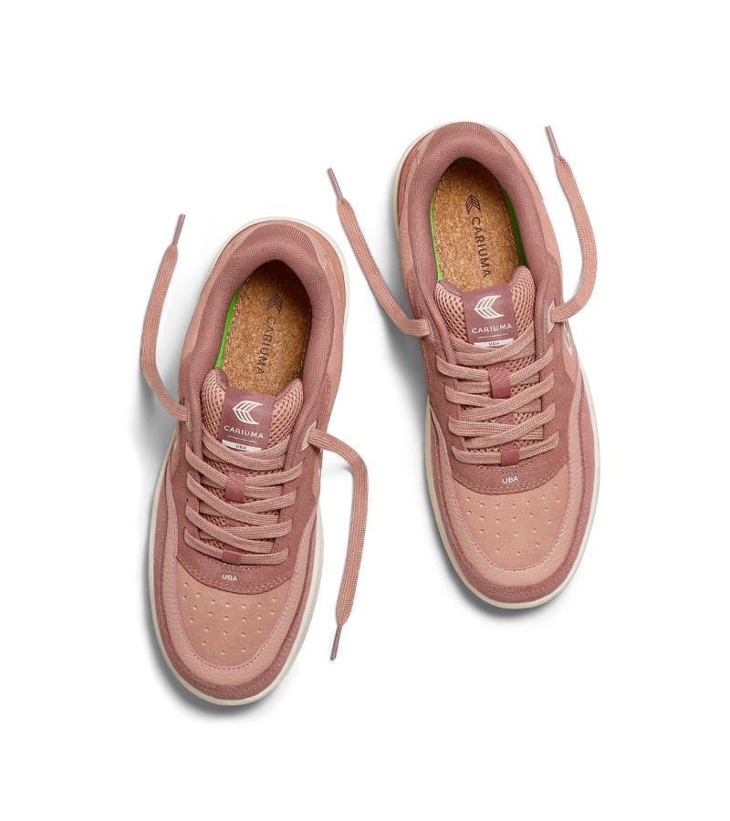 UBA Withered Rose Suede Ivory Logo Sneaker