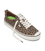 OCA Low Stripe Leopard Print Suede Sneaker