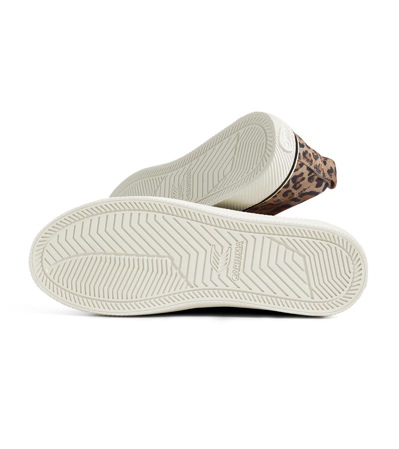OCA Low Stripe Leopard Print Suede Sneaker