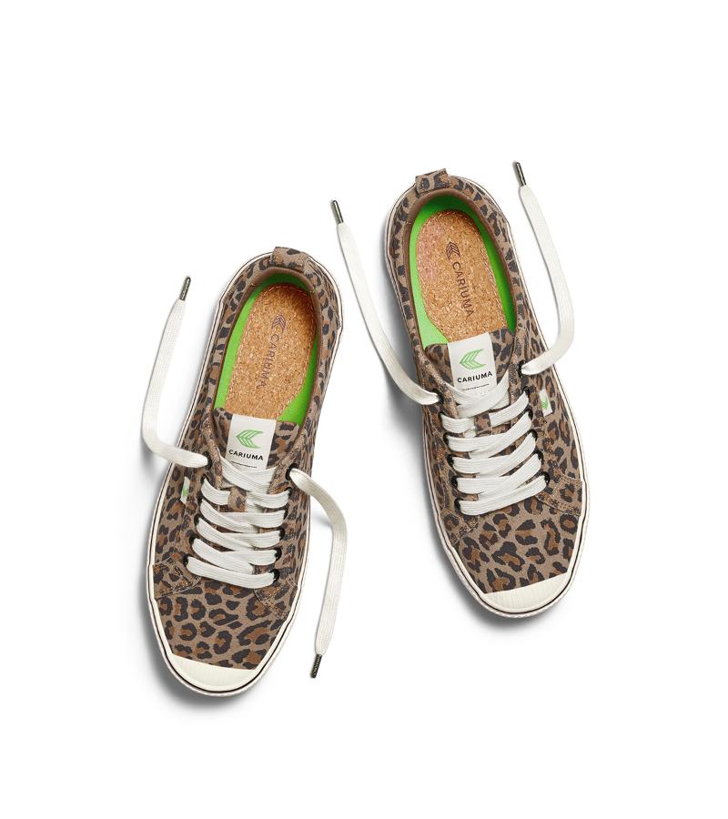 OCA Low Stripe Leopard Print Suede Sneaker
