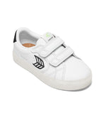 SALVAS White Premium Leather Black Logo Sneaker Kids