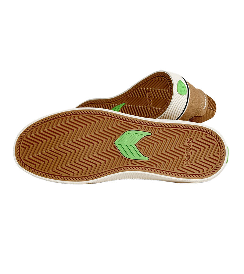 VALLELY PRO Camel Suede and Cordura Ivory Logo Sneaker