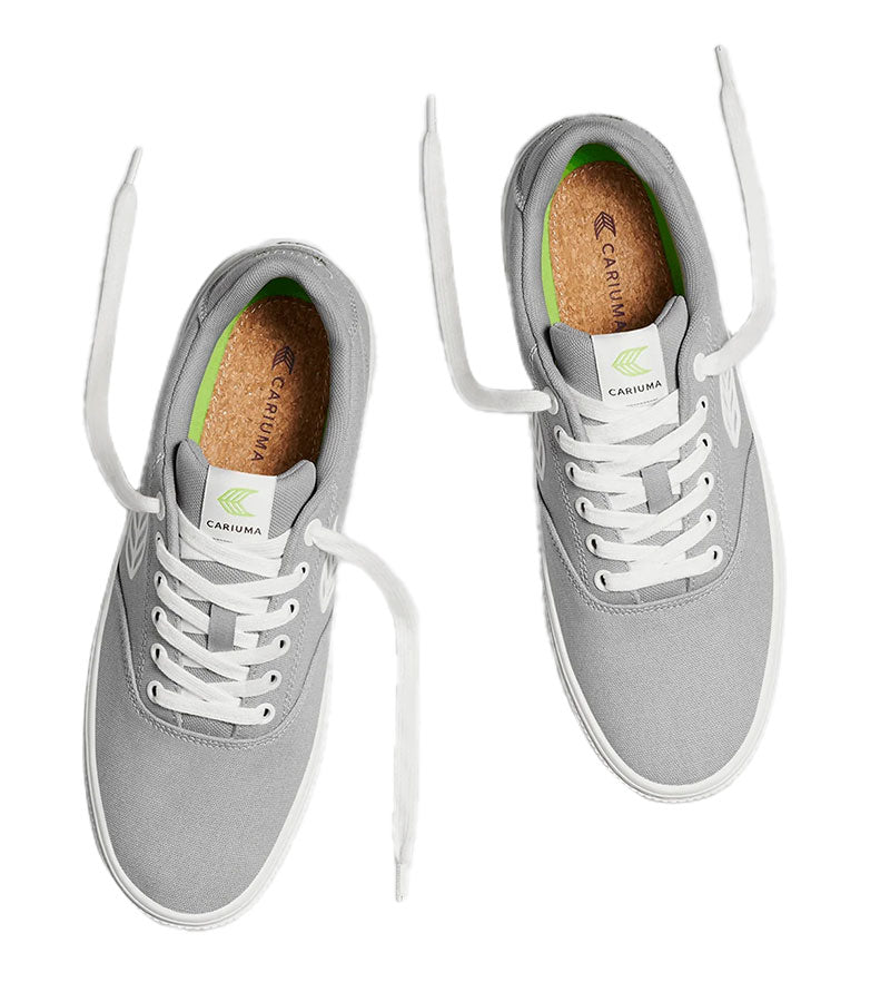 NAIOCA Light Grey Canvas Off-White Logo Sneaker