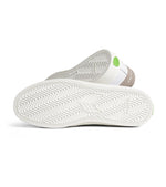 SALVAS White Premium Leather Vintage White Suede Rose Logo Sneaker