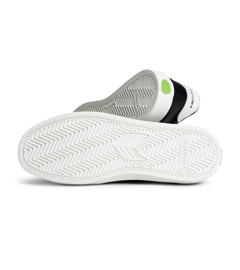 SALVAS Black Leather Off-White Logo Sneaker