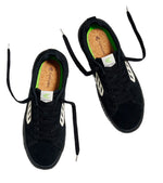 CATIBA PRO Low All Black Suede and Canvas Ivory Logo Sneaker