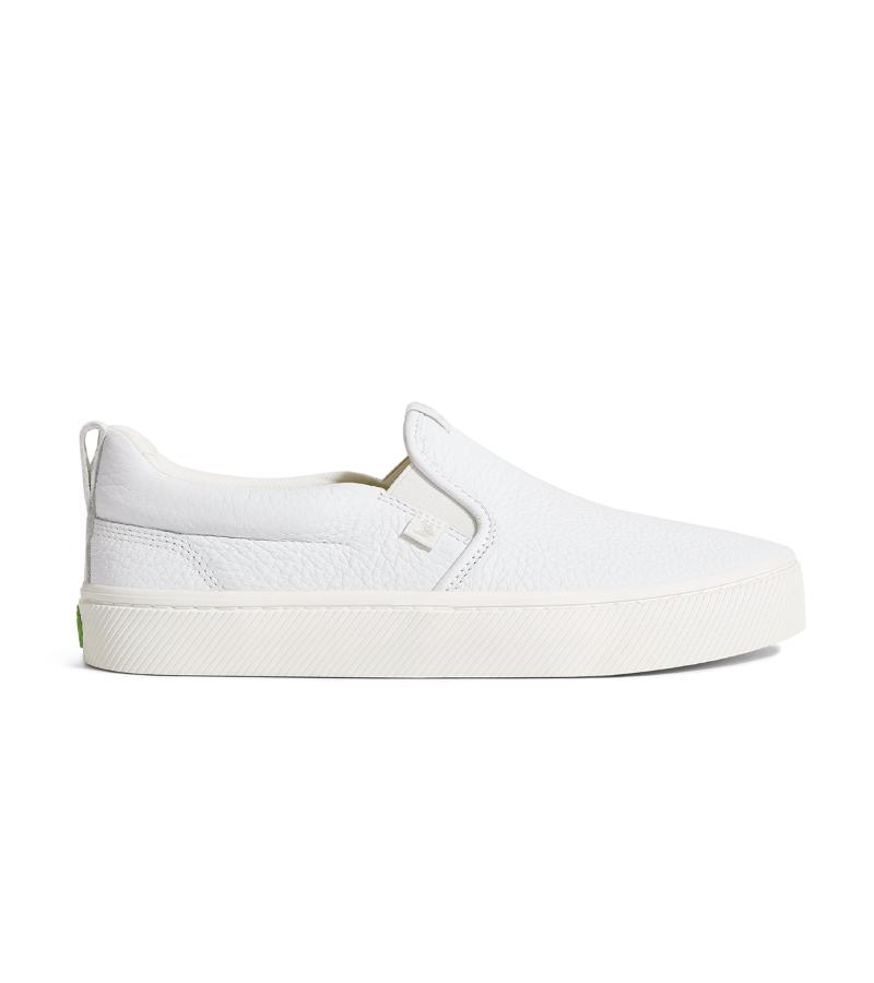 SLIP-ON White Premium Leather Sneaker