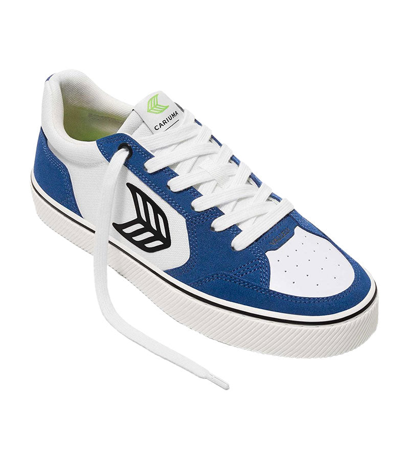 VALLELY PRO Off-White Cordura Mystery Blue Suede Black Logo Sneaker