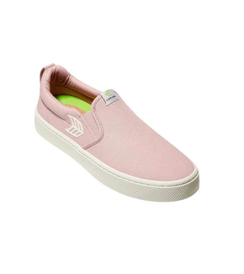 SLIP-ON Rose Canvas Ivory Logo Sneaker