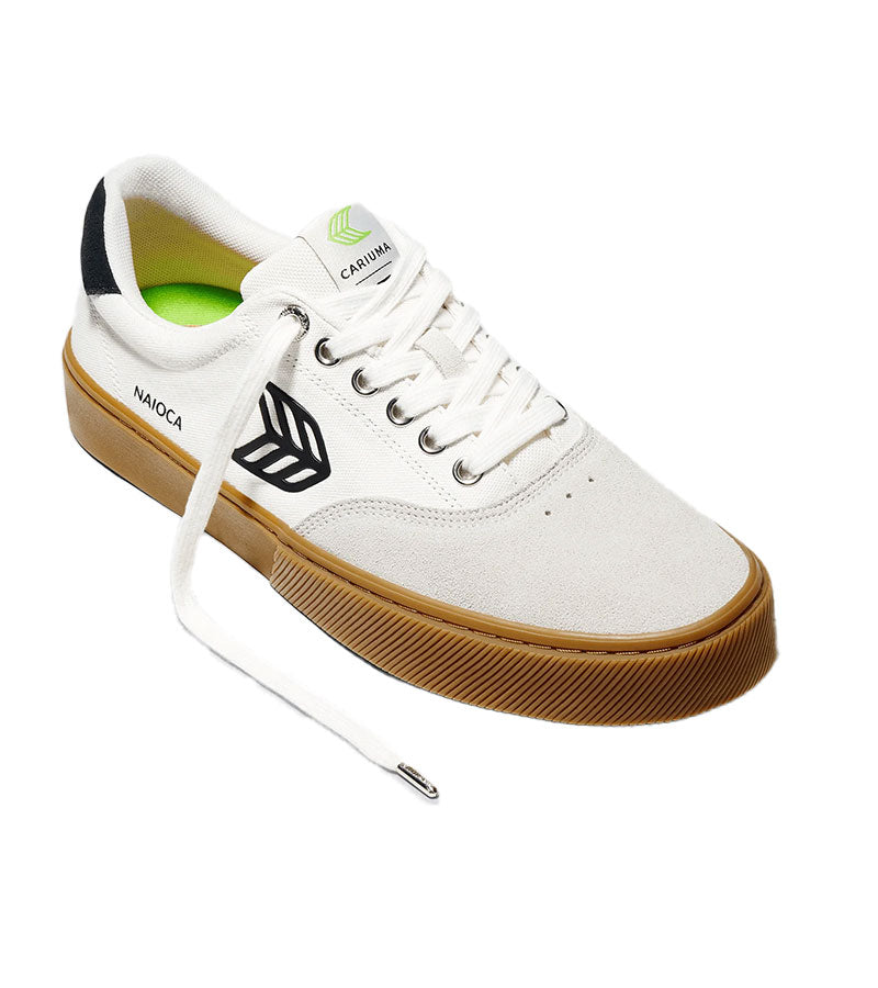 NAIOCA PRO Gum Vintage White Suede Off-White Canvas Black Logo Sneaker
