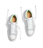 VALLELY White Leather Onyx Grey Accents Sneaker