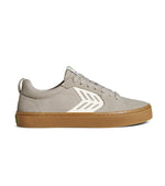 CATIBA PRO Gum Cloud Grey Suede and Canvas Ivory Logo Sneaker