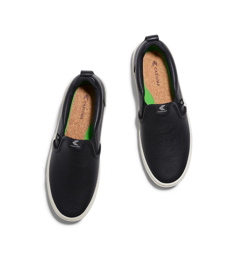 SLIP-ON Black Premium Leather Sneaker