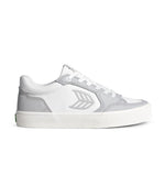 VALLELY White Leather Onyx Grey Accents Sneaker