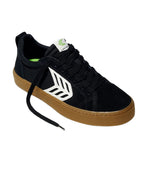 CATIBA PRO Low Gum Black Suede and Canvas Ivory Logo Sneaker