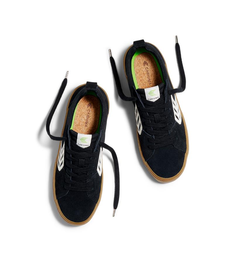 CATIBA PRO Low Gum Black Suede and Canvas Ivory Logo Sneaker