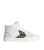 CATIBA PRO High White Premium Leather Vintage White Suede Sneaker