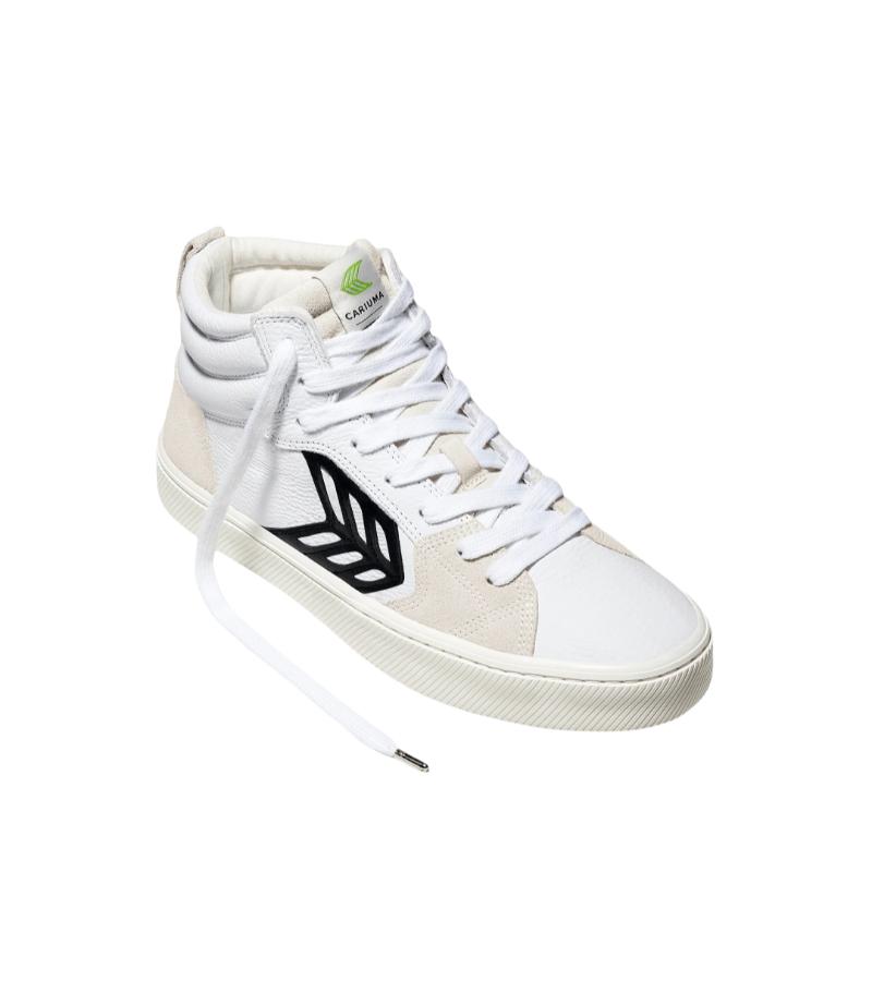 CATIBA PRO High White Premium Leather Vintage White Suede Sneaker