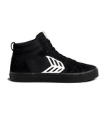 CATIBA PRO High All Black Suede and Canvas Ivory Logo Sneaker