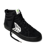 CATIBA PRO High All Black Suede and Canvas Ivory Logo Sneaker