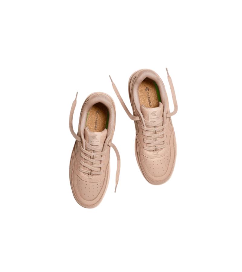 UBA Beige Leather Natural Logo Sneaker