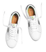 SALVAS White Leather Black Logo Sneaker