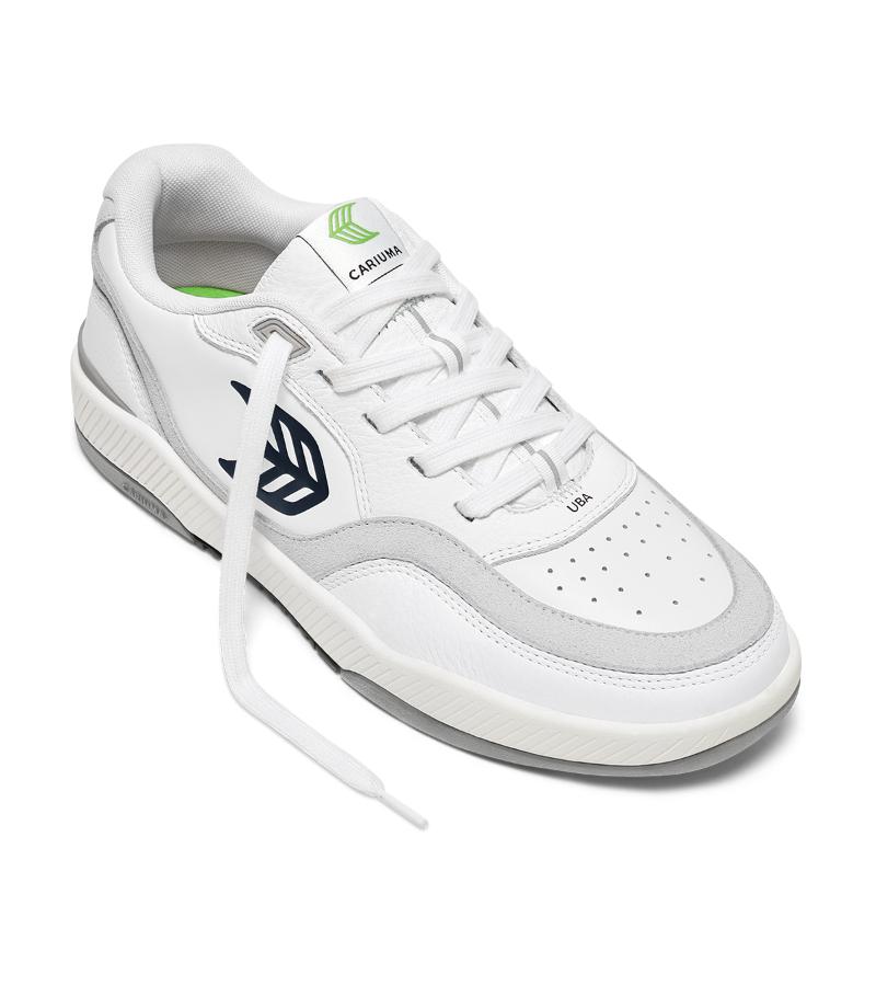 UBA White Leather Black Logo Sneaker