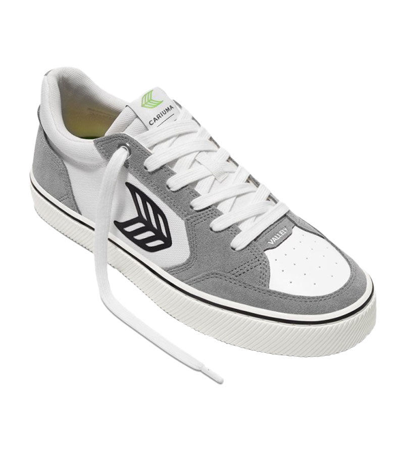 VALLELY PRO Off-White Cordura Charcoal Grey Suede Black Logo Sneaker