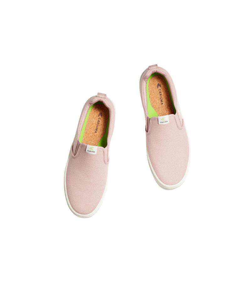 SLIP-ON Rose Canvas Ivory Logo Sneaker