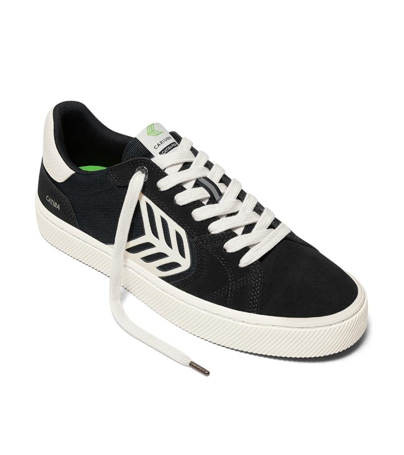 CATIBA PRO 2.0 Black Suede and Cordura Ivory Logo Sneaker