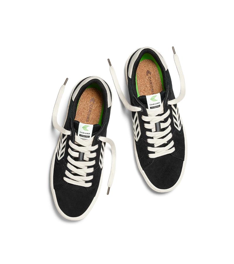CATIBA PRO 2.0 Black Suede and Cordura Ivory Logo Sneaker