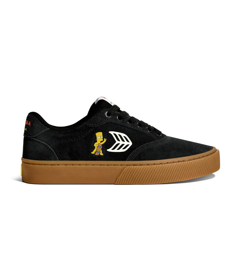 THE SIMPSONS NAIOCA Black Suede Bart Skateboard Sneaker