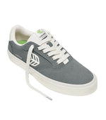 NAIOCA Charcoal Grey Suede Ivory Logo Sneaker