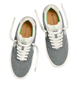 NAIOCA Charcoal Grey Suede Ivory Logo Sneaker