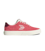 NAIOCA Watermelon Suede Ivory Logo Ruby Wine Sneaker