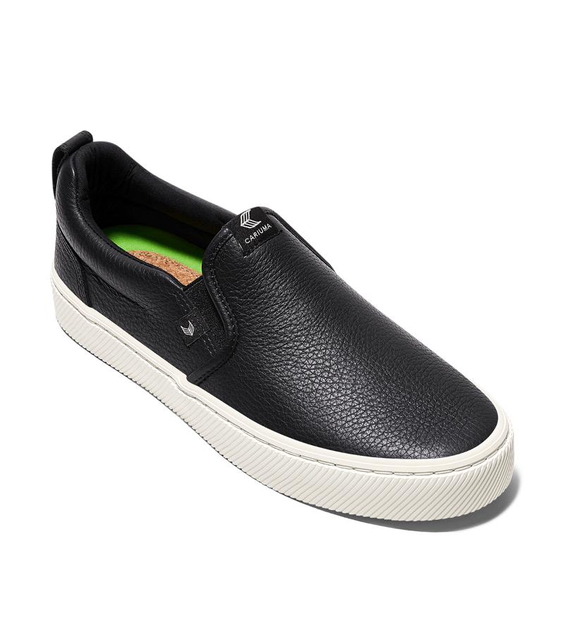 SLIP-ON Black Premium Leather Sneaker