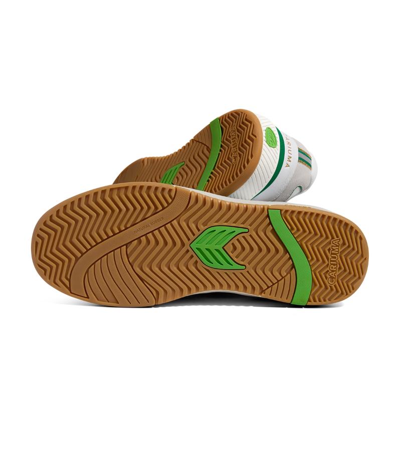 UBA Gum White Leather Green Logo Sneaker