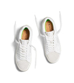 SALVAS White Premium Leather Vintage White Suede Ice Logo Sneaker