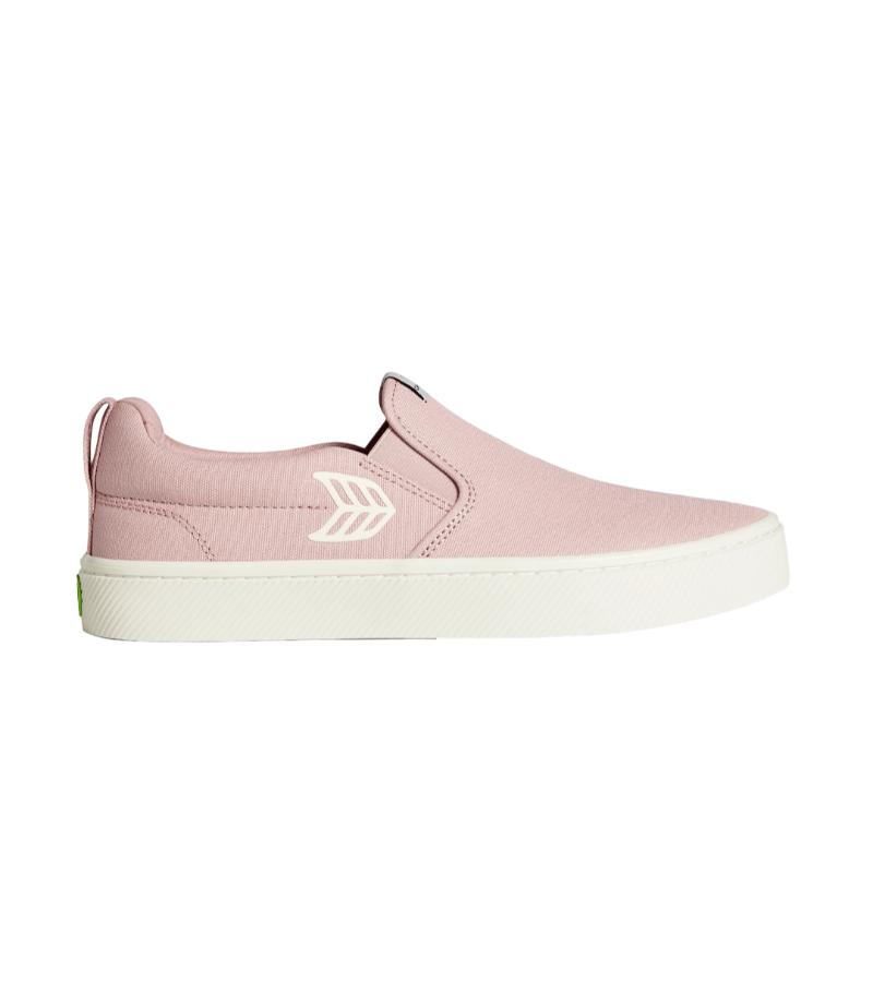 SLIP-ON Rose Canvas Ivory Logo Sneaker