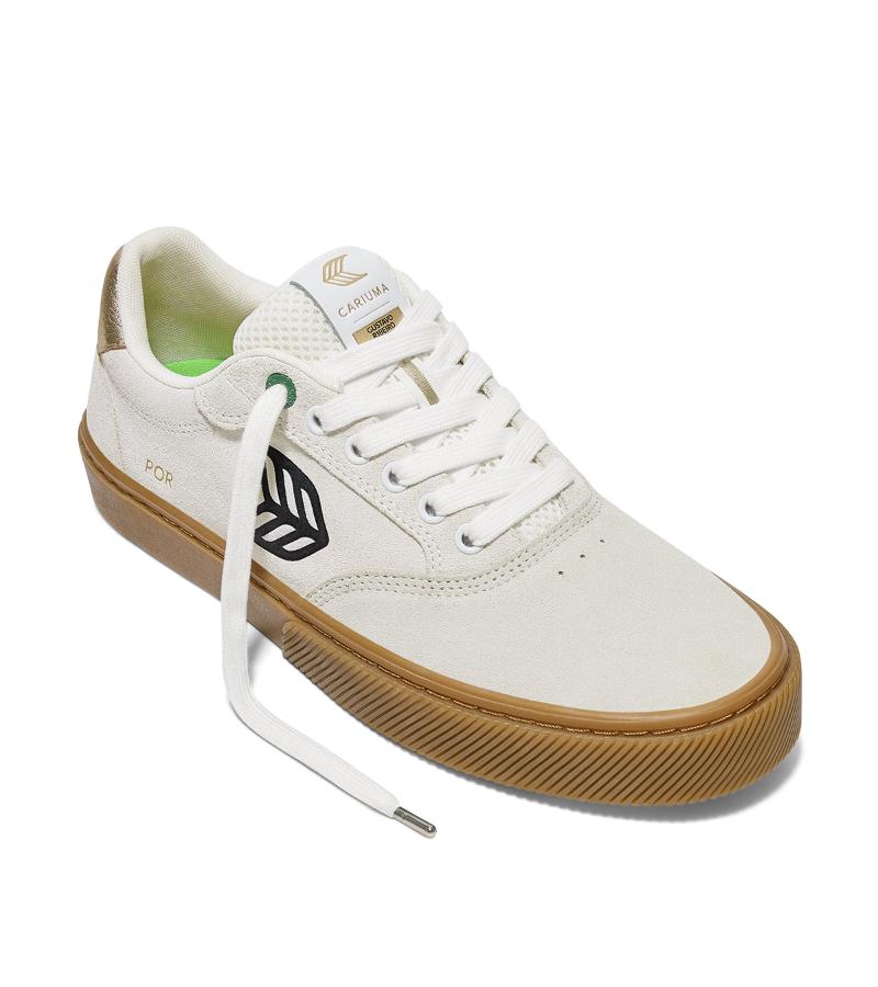 NAIOCA PRO Gustavo 2024 Gum Smoke White Suede Estate Blue Logo Gold Accents Sneaker