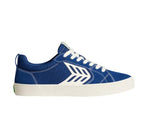 CATIBA PRO Low Mystery Blue Suede and Canvas Contrast Thread Ivory Logo Sneaker