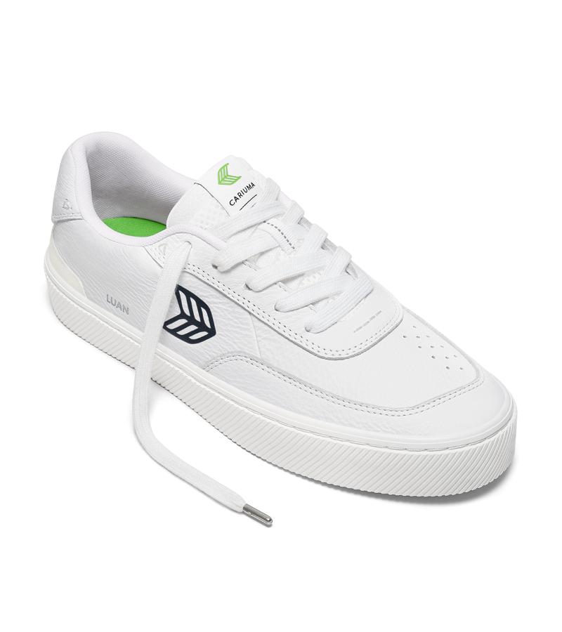 LUAN PRO White Premium Leather Black Logo Sneaker