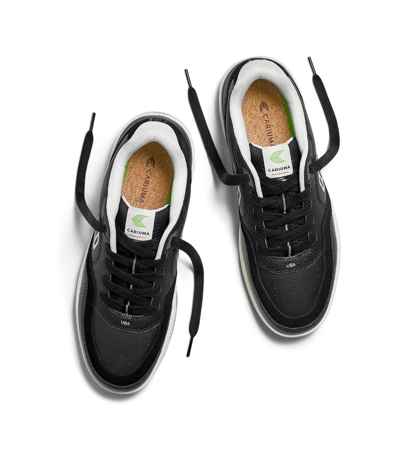 UBA Black Leather Off-White Logo Sneaker