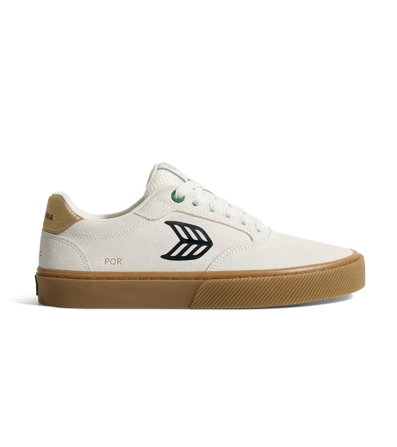 NAIOCA PRO Gustavo 2024 Gum Smoke White Suede Estate Blue Logo Gold Accents Sneaker