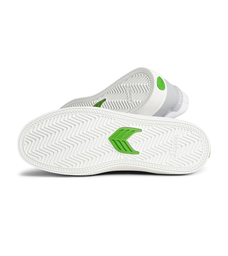 VALLELY White Leather Onyx Grey Accents Sneaker