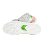 VALLELY White Leather Mahogany Rose Accents Black Logo Sneaker