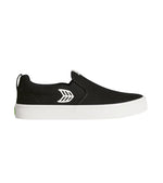 SLIP-ON Black Canvas Off-White Logo Sneaker